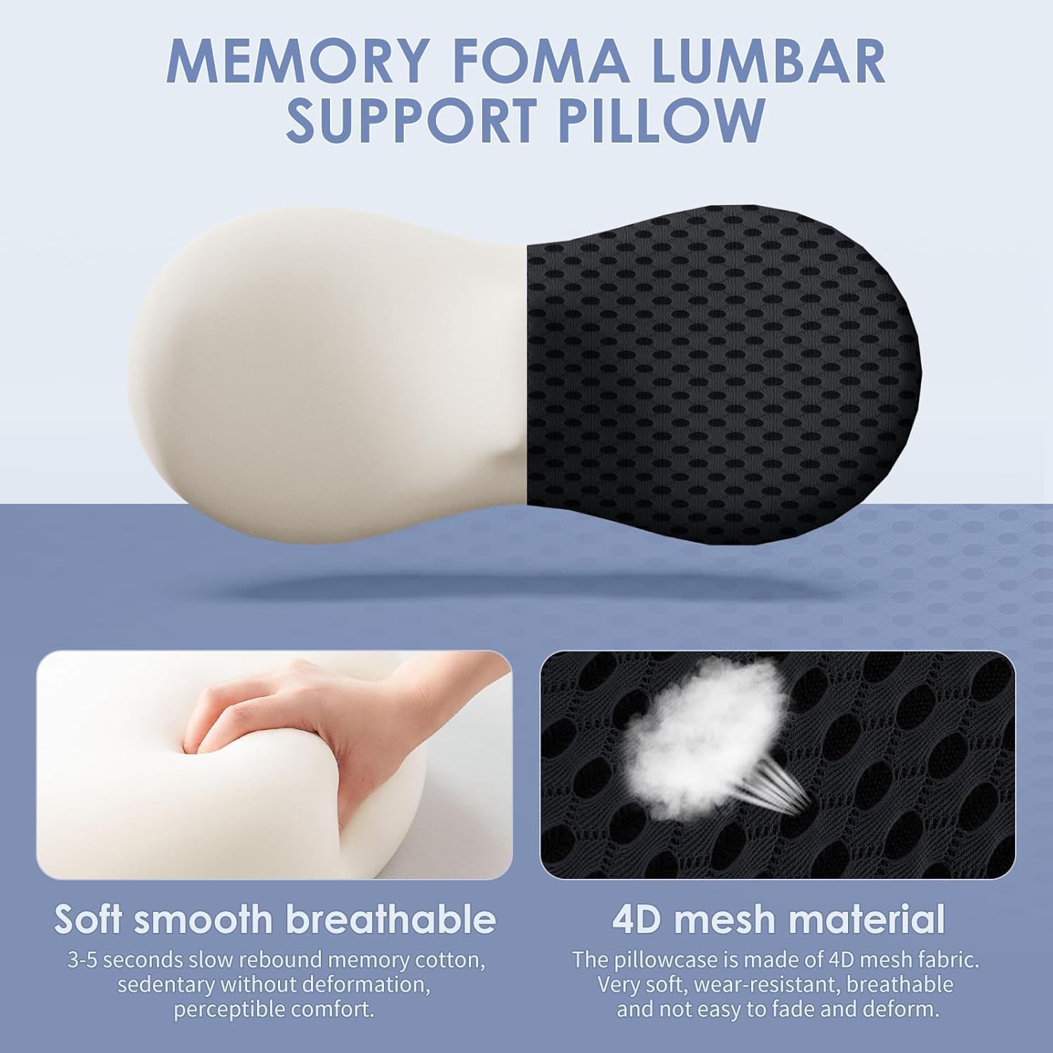 Cuscino Lombare Auto per MG HS PHEV 2020-2024 | supporto ergonomico memory foam schiena e zona lombare tessuto traspirante lavabile nero