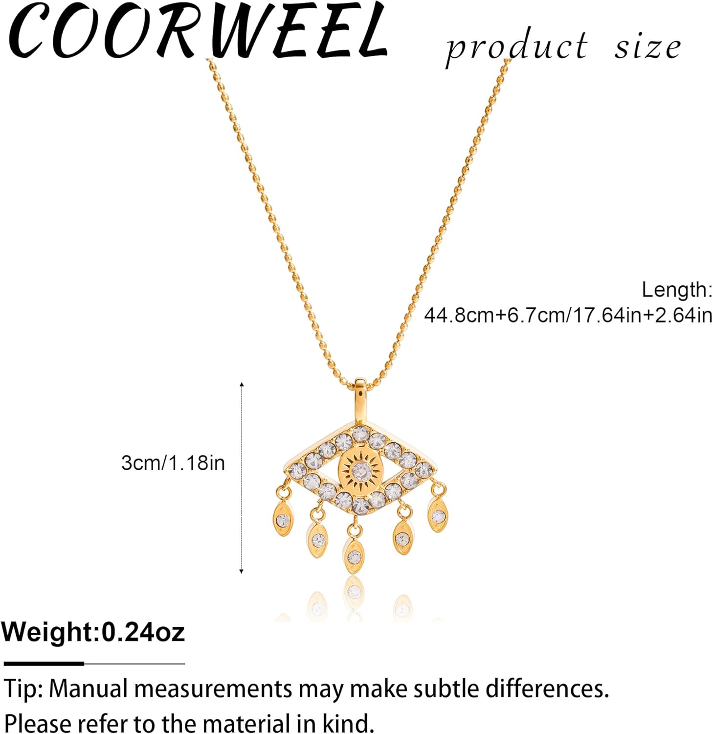 Evil Eye Necklace for Women 14K Gold Plated Dainty White CZ Evil Eye Lucky Protection Jewelry Gifts for Women - Image 6