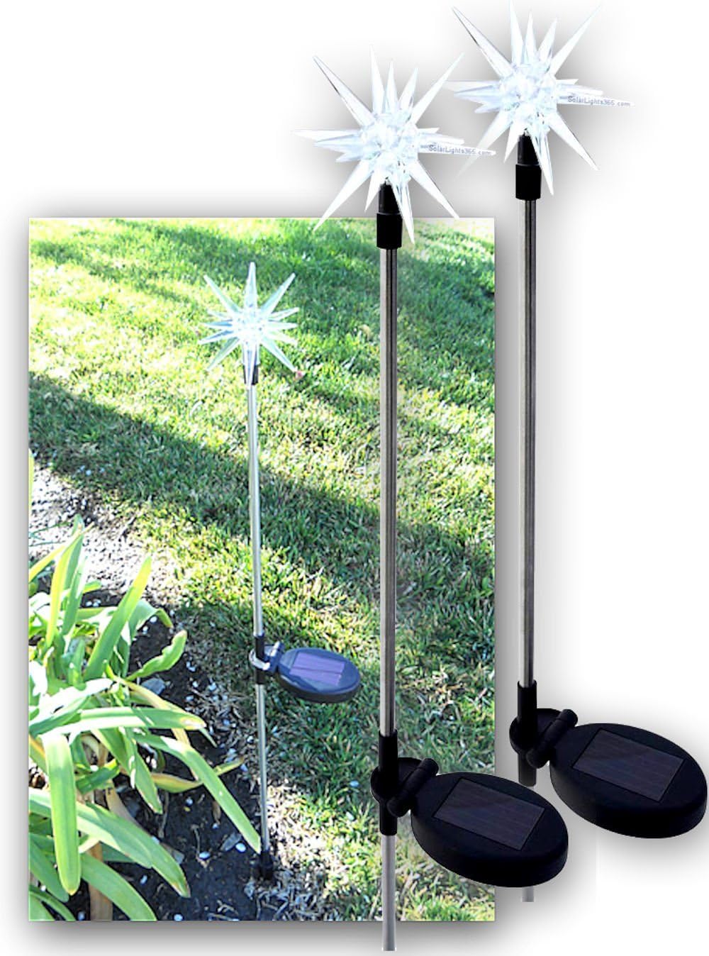 Solaration 1011-2 Sparkling Solar Star Lights Garden Stake (Set of 2)