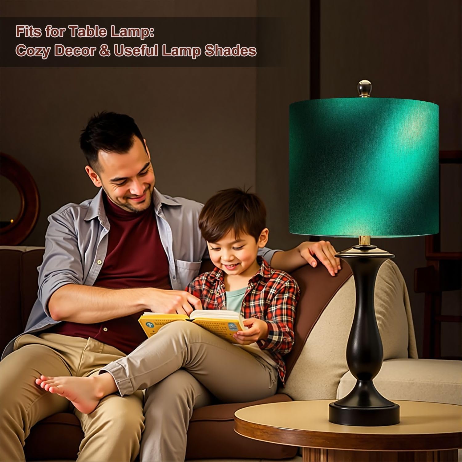 Lampshades Lamp Shades Set of 2 Teal effect foil Turquoise sparkle texture Cyan color marble Light Shade for Table Lamps Floor Lamps Drum Lamp Shades Lampshade Replacement