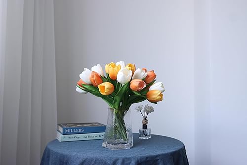 Miniatura 5 de Luxury-Series - Ramo de tulipanes falsos grises de tacto real, 11 piezas de flores artificiales para el día de San Valentín, día de la madre,
