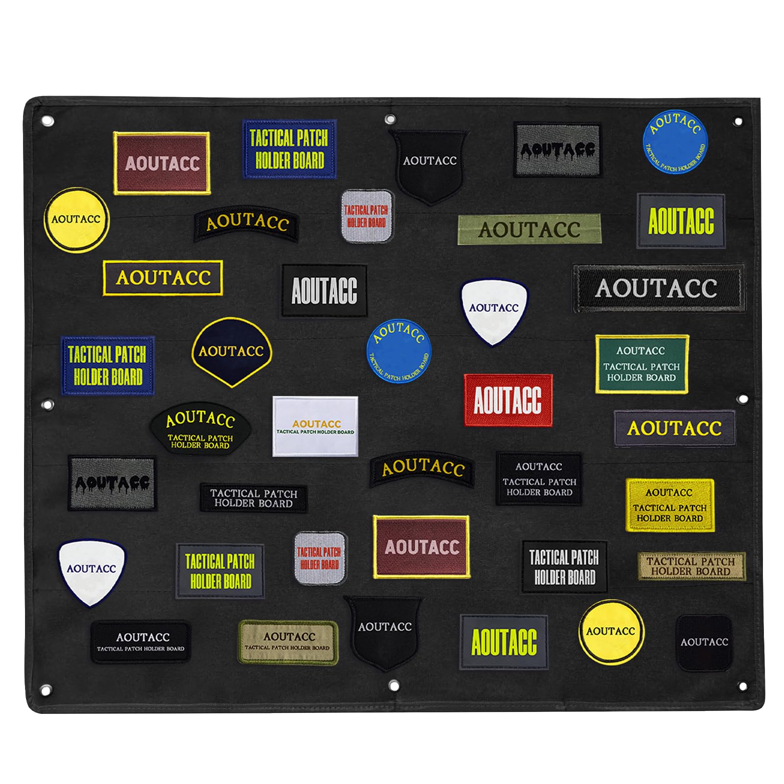 AOUTACC 27.5" x 33" Tactical Military Patch Holder Board Hook & Loop Morale Patch Panel- Black
