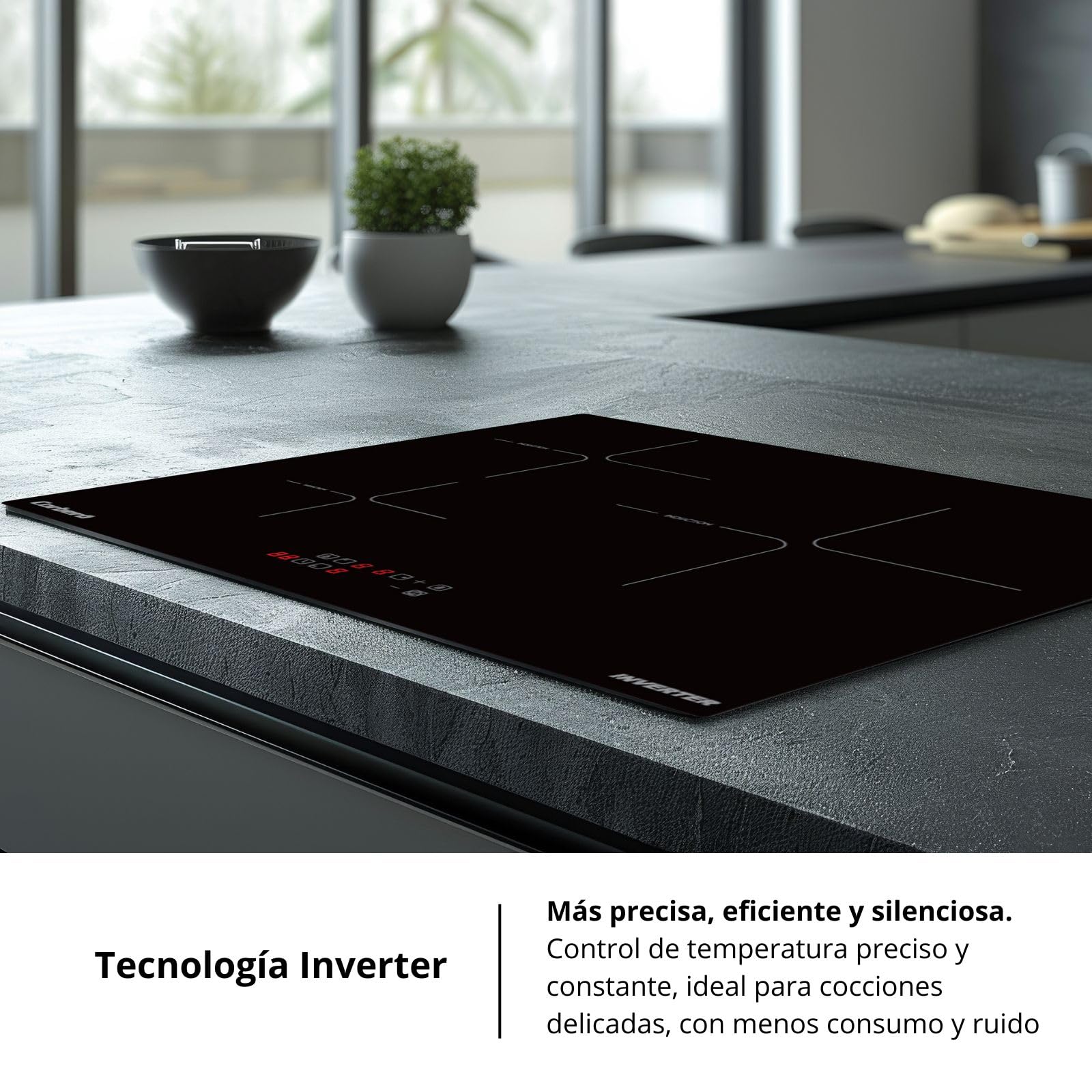 Corberó - Placa de Inducción | CCIM3662 | 60cm | 3 Zonas | 6200W | 3 Zonas de Cocción | Zona Extra Grande 29 cm | Control Táctil | Booster| Temporizador | Bloqueo seguridad | Lineas Blancas - 3