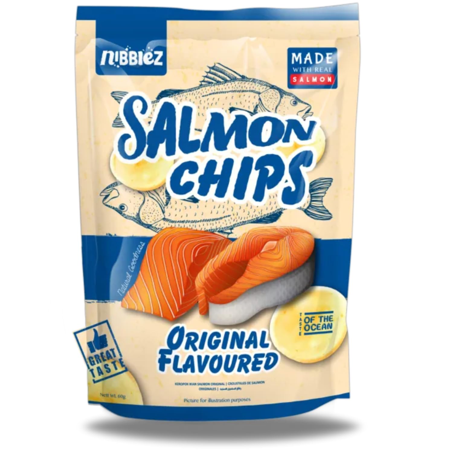 Salmon Chips – Original Flavoured 50g Each By COUGAR – Crispy Snack, Made with Real Salmon, Light & Crunchy Seafood Chips with Natural Savoury Taste, Perfect for Snacking, Travel, Parties, Office Breaks, Movie Nights, Lunchboxes & Sharing – (Imported-Malaysia)-image-14