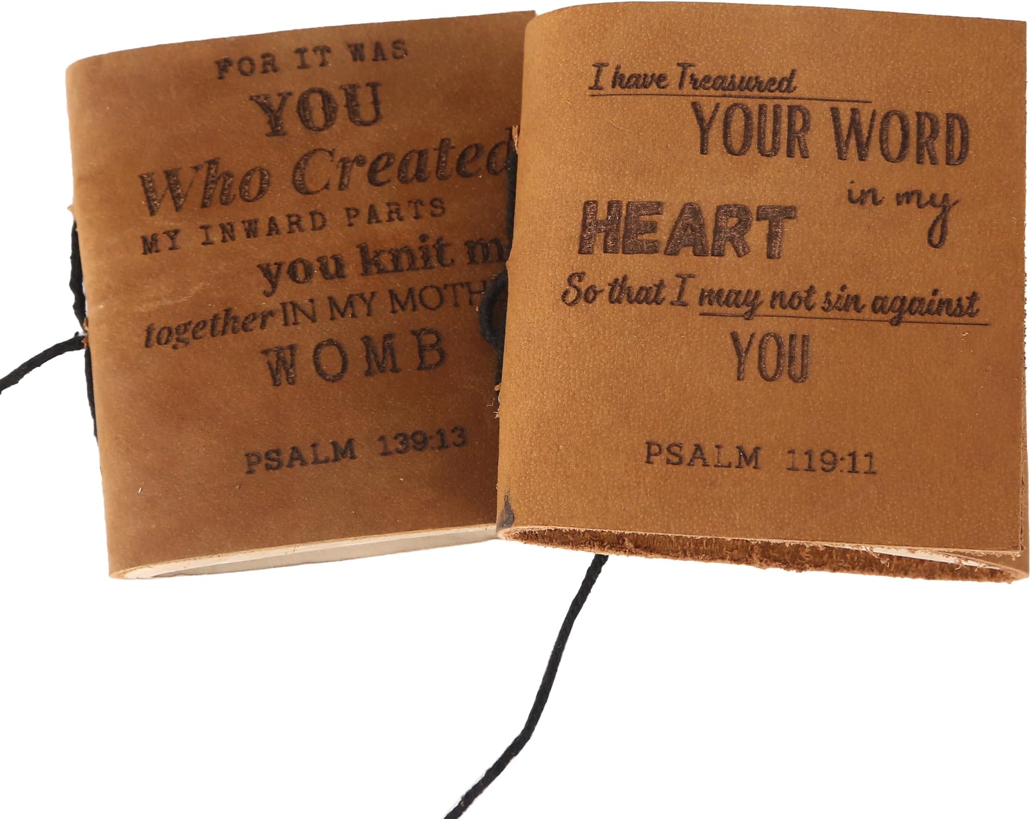 TUZECH Handmade Christian Leather Journal - Inspirational Leather Journal/Religious Scriptures Journal/Christian Gift for Birthday, Christmas/Bible Verse Notebook/Religious Notebook - set of 2