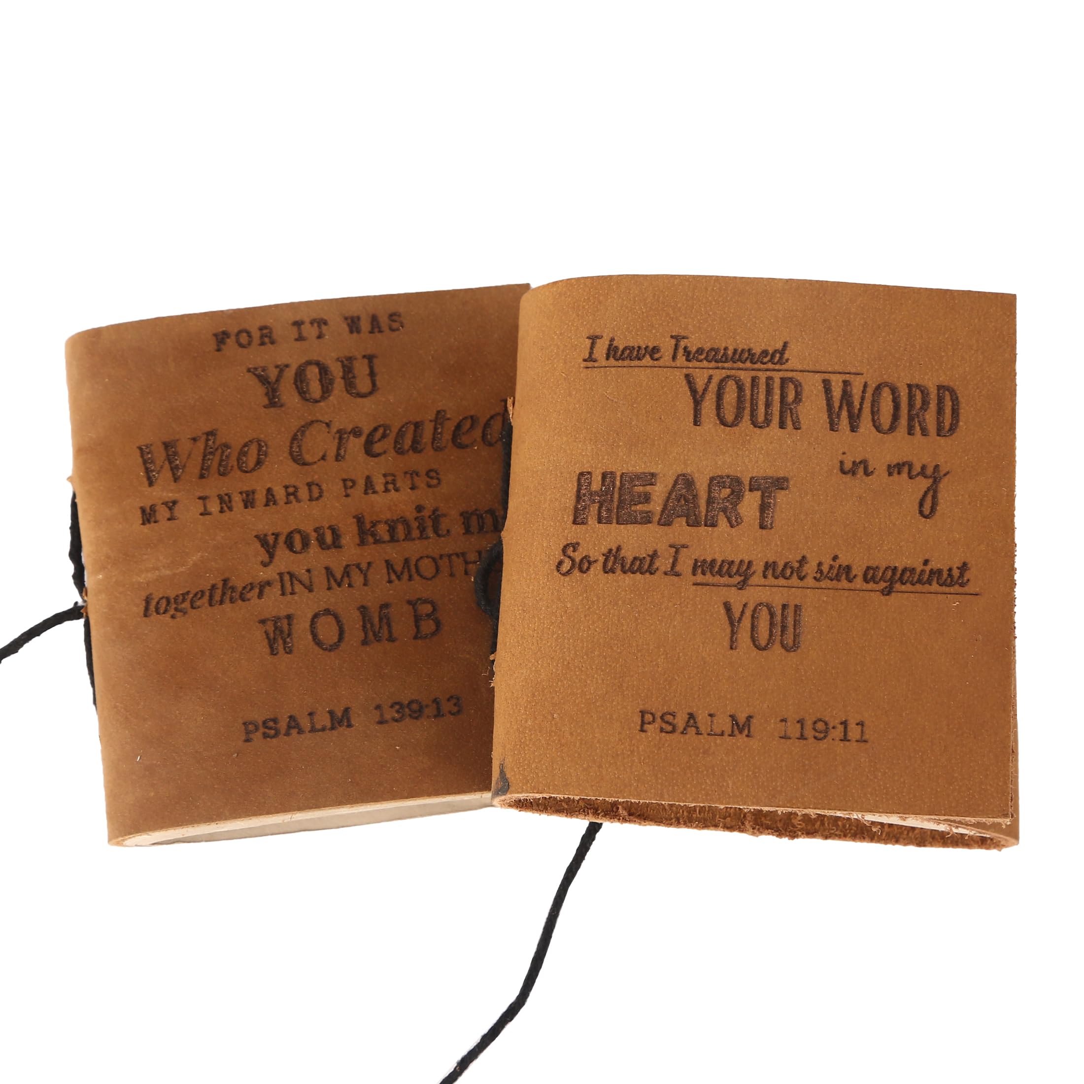 TUZECH Handmade Christian Leather Journal - Inspirational Leather Journal/Religious Scriptures Journal/Christian Gift for Birthday, Christmas/Bible Verse Notebook/Religious Notebook - set of 2