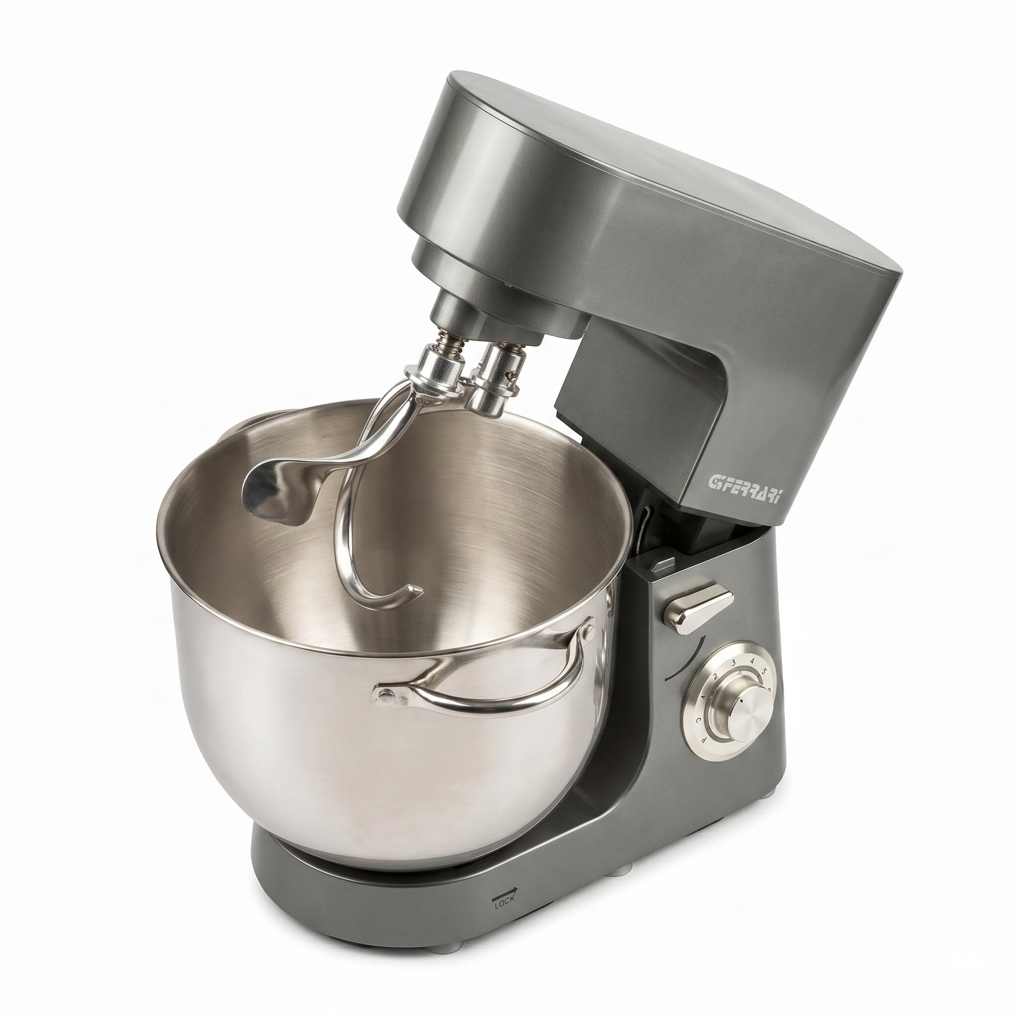G3 Ferrari G20164 Pastaio Come a Mano Impastatrice Planetaria, 1800 W, 8 Litri, Contenitore inox con maniglie, Doppio Gancio, 8 Velocità, Funzionamento Pulse, Accessori inclusi