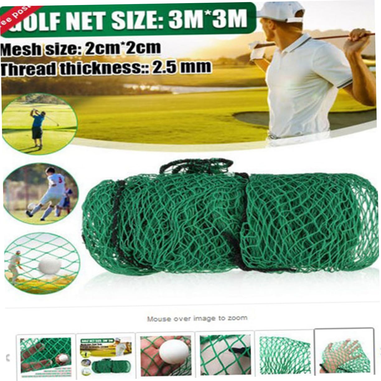 HONMEET Safety Rail Net for Stairs and Balconies Course Netting Easy Install 3x3m Golf Net