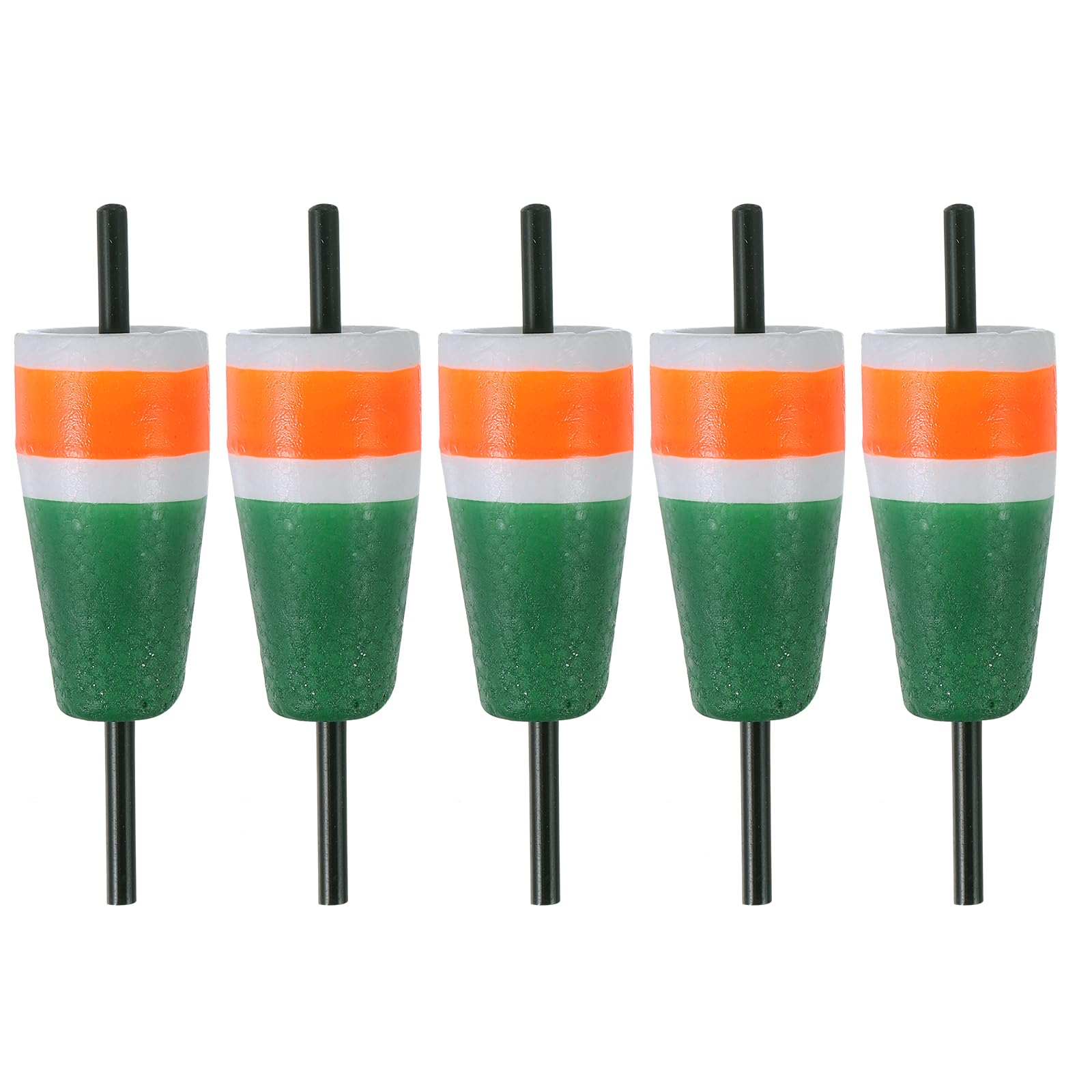 PATIKIL Popping Cork Floats 3.3 Inch / 8.5cm, 5 Pack EVA Fishing Trout Float Bobber for Catfish Trout Bass Orange Green