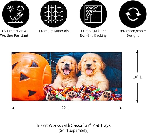 Miniatura 10 de Evergreen Sassafras Blessed Floral Arrangement - Felpudo intercambiable para entrada  Interior y exterior  22 pulgadas x 10 pulgadas  Parte trasera