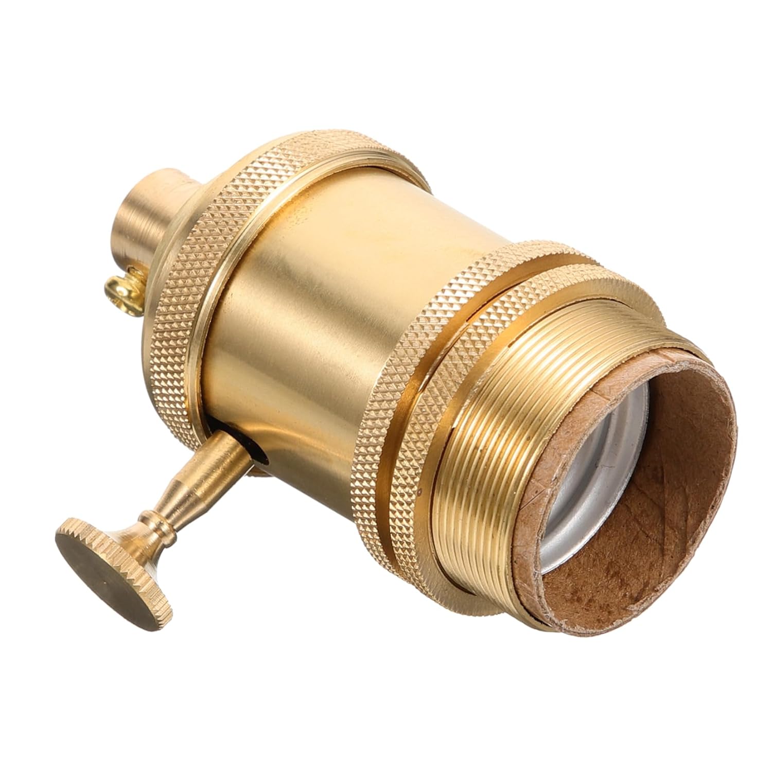 OSALADI Retro Copper Lamp Head Vintage Light Bulb Socket with Dual Ring E26 E27 Edison Screw 3-Way Replacement Lamp Holder for DIY Pendant Lighting