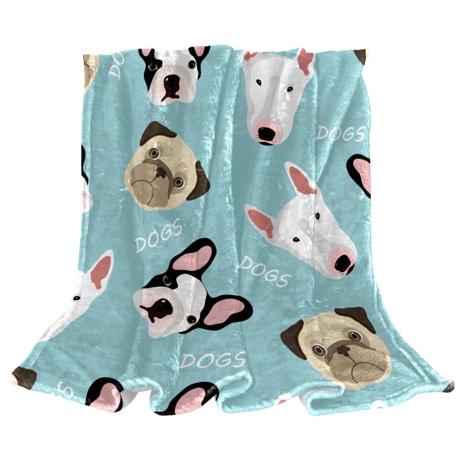Couverture polaire de qualité supérieure motif carlin en peluche douce
