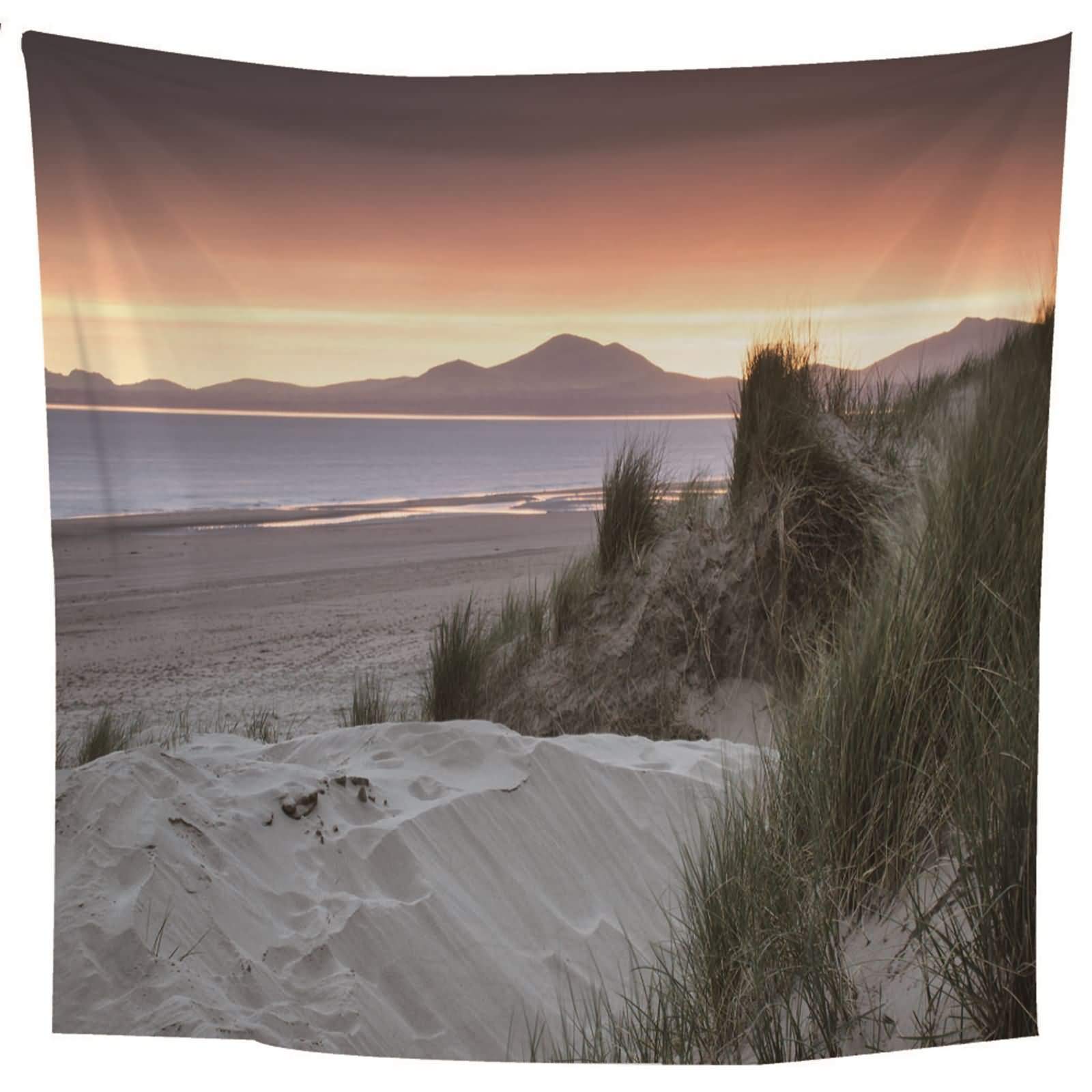 Tapisserie murale plage et mer multicolore pour déco salon