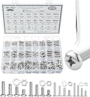 Mr. Pen- Nuts and Bolts Assortment Kit, 810 pcs, Stainless Steel M3 M4 M5 M6 Phillips Pan Head Assorted Nuts and Bolts, Machine Screw Assortment Kit with Clear Storage Box