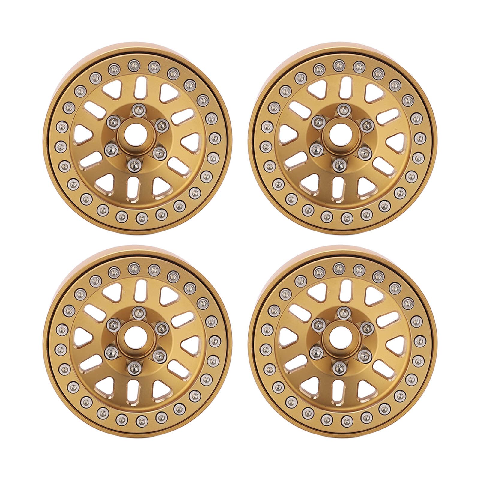 Beadlock piasta koła ciężkie mosiężne koła RC 1,9 cala dla Axial SCX10 90046 AXI03007 D90 D110 TF2 Traxxas 1/10 zdalnie sterowany samochód gąsienicowy złoty kolor 4 szt