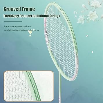 Badminton Rackets Set,Professional-Grade Full Carbon Fiber 5U Ultra-Light and Durable Double Racket,Balanced Offense and Defense,Including 2 Rackets,2 Shuttlecocks,1 Bag