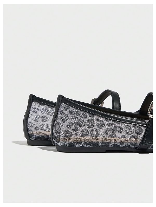 Milumia Summer Leopard Mesh Ballet Flats for Women Comfortable Dressy Work by Milumia - Used condition - Image 5