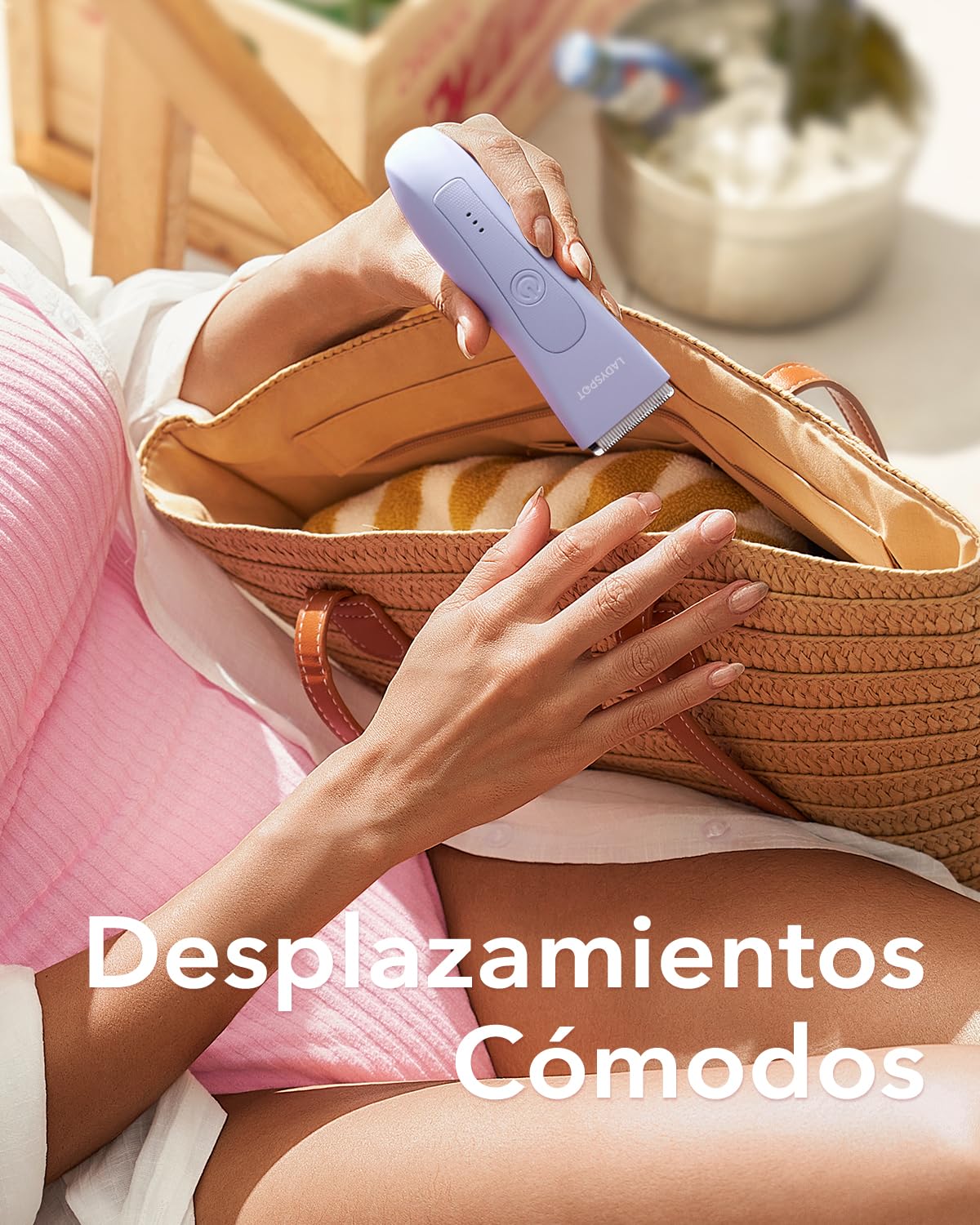 LADYSPOT Afeitadora Mujer, Rasuradora Mujer Zona Intima, Uso en Seco y en Mojad, IPX7 Impermeable, Afeitadora Corporal Recargable, Depiladora Electrica Pubis