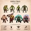 Skinny Minis Miniaturas de Ogros y Trolls, 8 Miniaturas Planas Grandes, Miniaturas de Monstruos para Juegos de Mesa RPG, Compatibles con DND, Miniaturas 2D para TTRPG 5