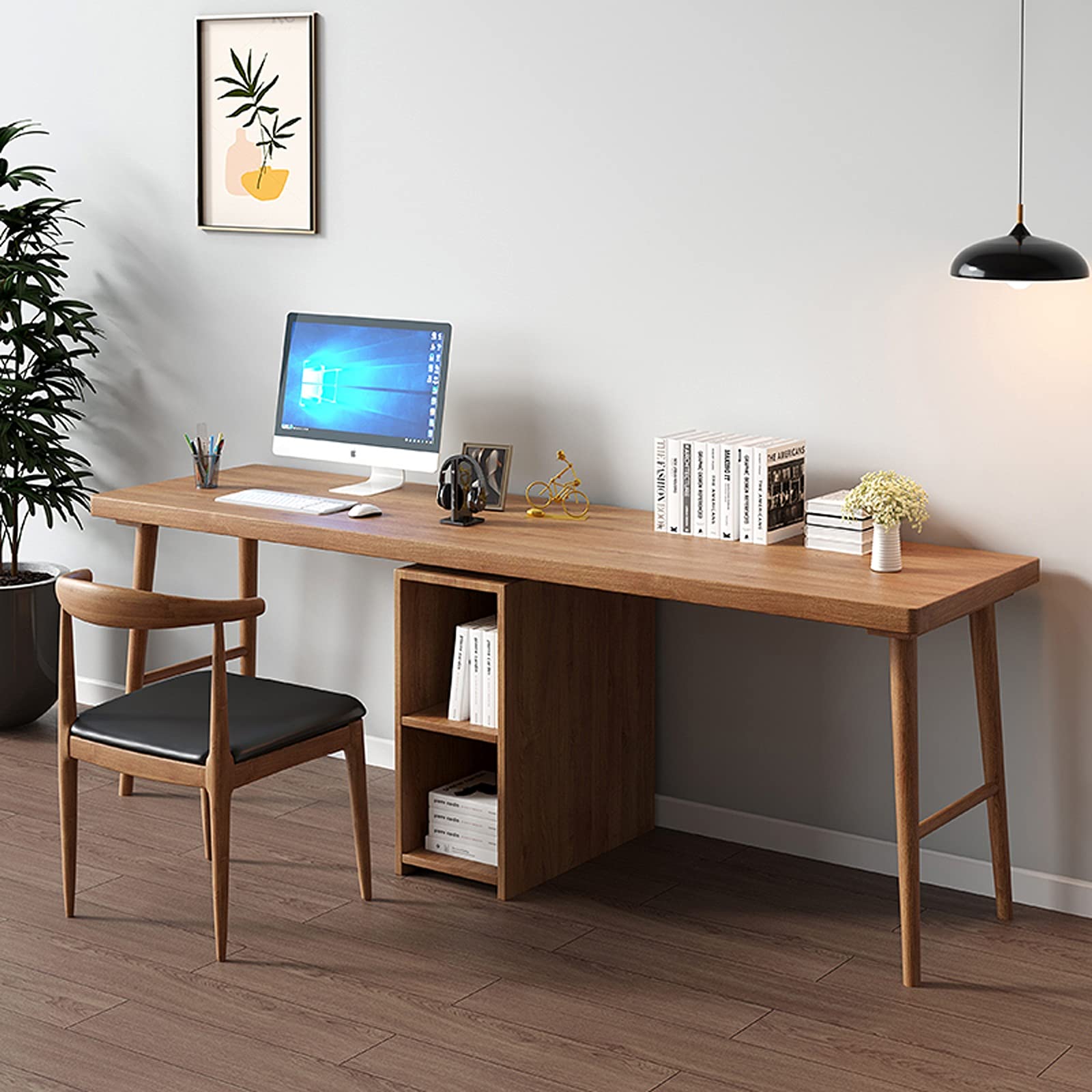 Scrivania moderna e minimalista in legno per casa e ufficio, robusta e facile da montare, postazione di lavoro desktop per lavoro, gioco e studio