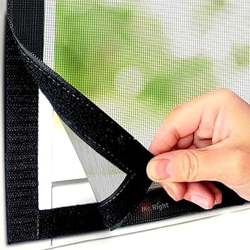 Mr. Right Mosquito Net for Windows (120X150CM/ 3.9X4.9FT) (Black), Fiberglass Mesh, Pre-Stitched with Installation Kit