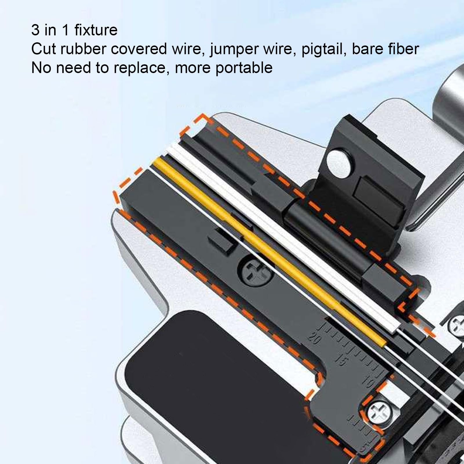 YWBL-WH Kit de Herramienta de Cuchilla de Fibra Precision Mecaned Cutter para Corte de Fibra óptica Adecuada para Evitar el Diseño de Goma Elástica para la Configuración de la óptica