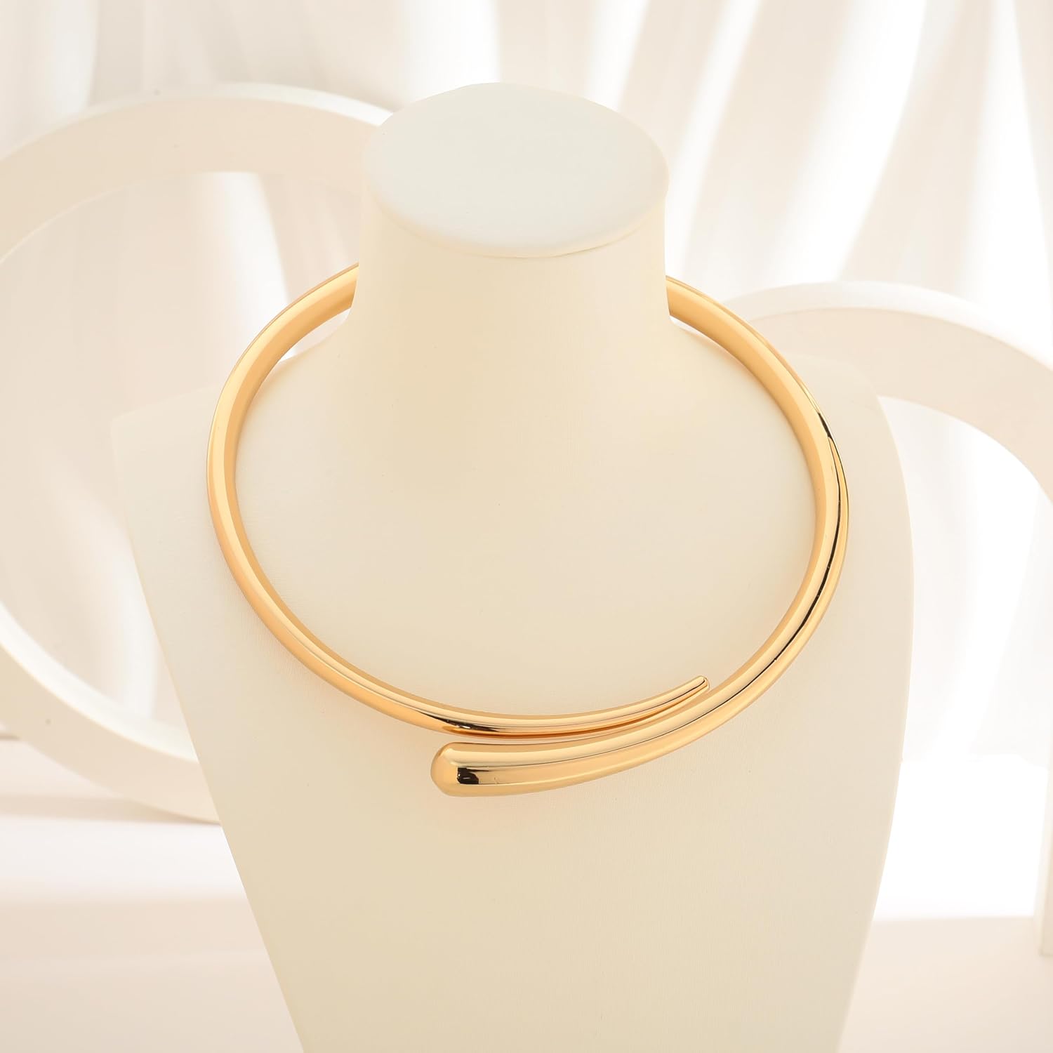 LILIE&WHITE Gold And Silver Collar Necklace For Women Adjustable Open Silver Chunky Necklaces Gold Collar Statement Necklace Chic Jewelry - Image 5