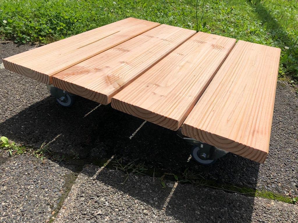 Pflanzenroller Premium PH200 200kg Vollholzroller aus Douglasienholz (500x500mm)