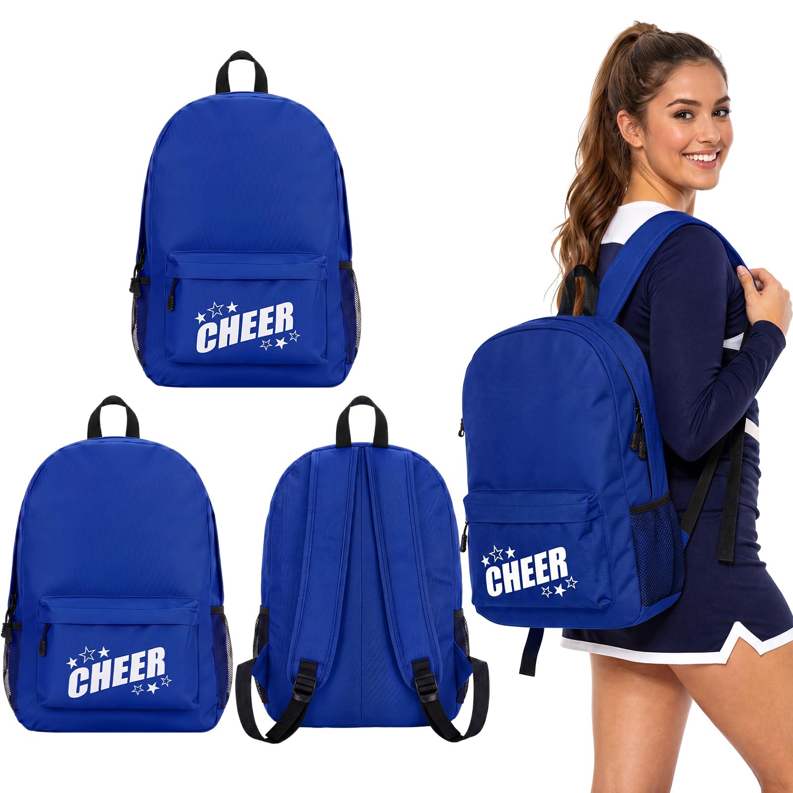 Cheer Backpack, Cheerleader Team Gifts, 3 Pack, Blue