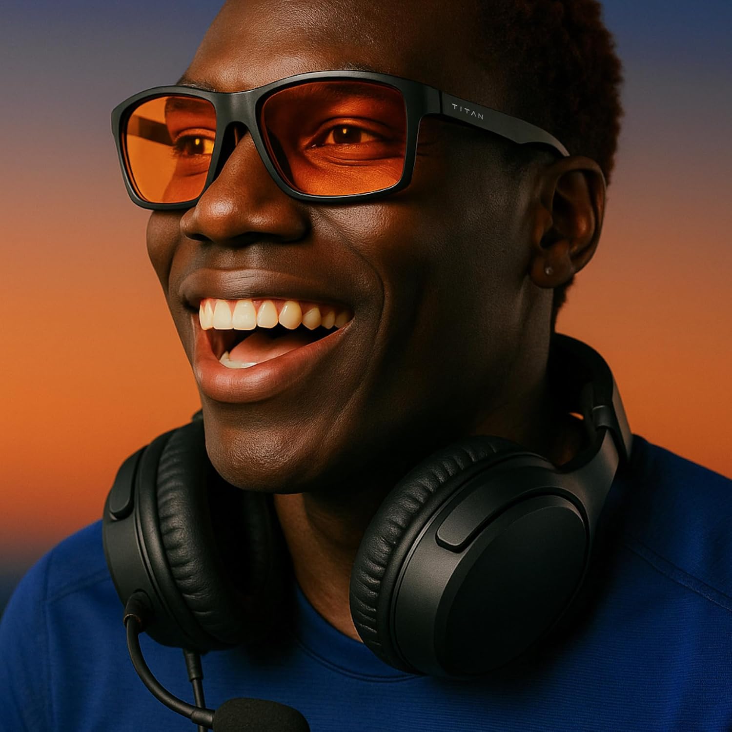 Titan Gaming Glasses, Blue Light Blocking, Night Driving Glasses for Men, Computer Protection Christmas Gift for Gamers - Image 3