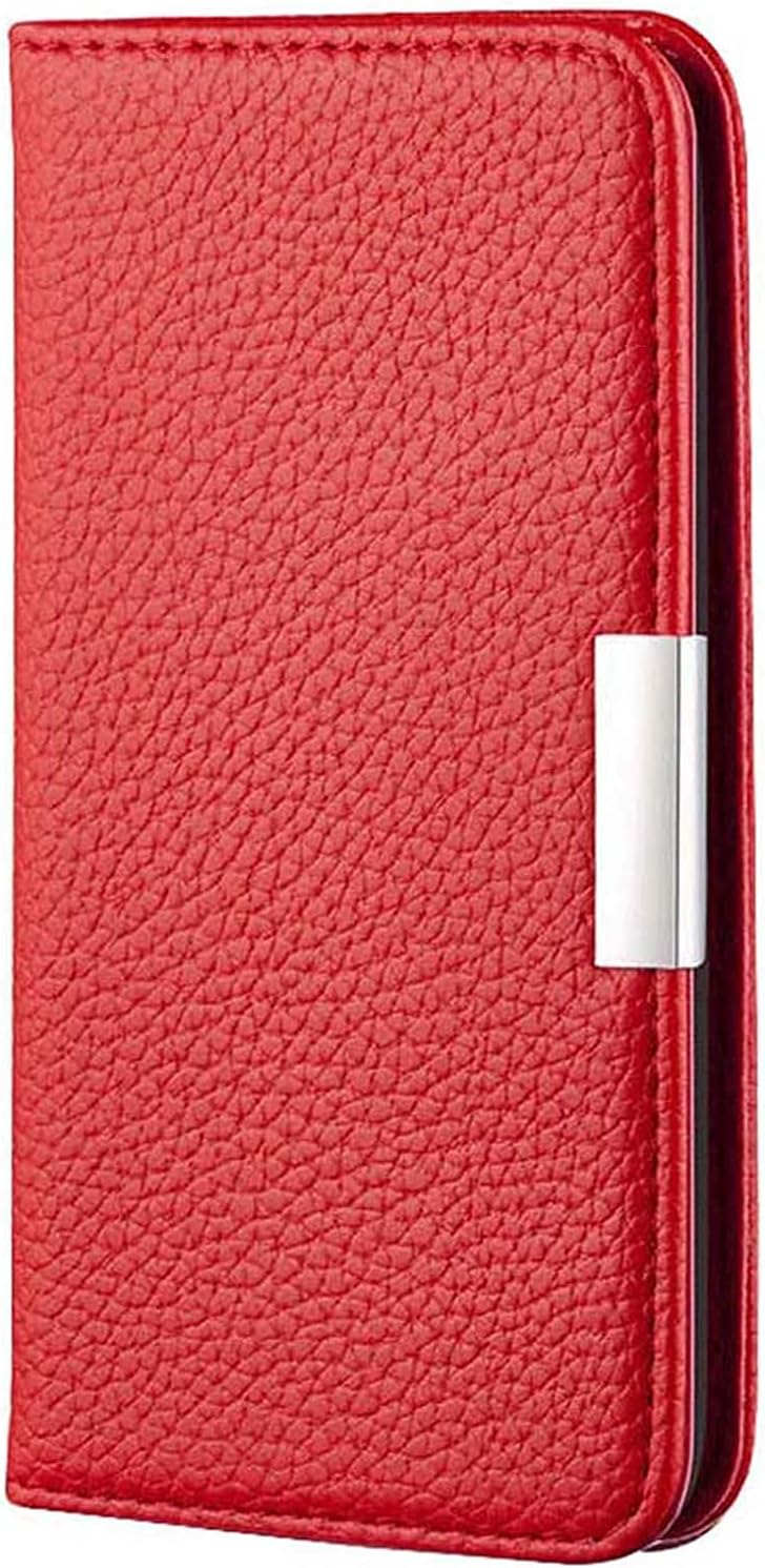 COOVS Lychee Pattern Flip Phone Case, for Apple iPhone 13 Pro (2021) 6.1 Inch Leather Shockproof Magnetic Folio Cover [Card Holder] [Kickstand] (Color : Pink)