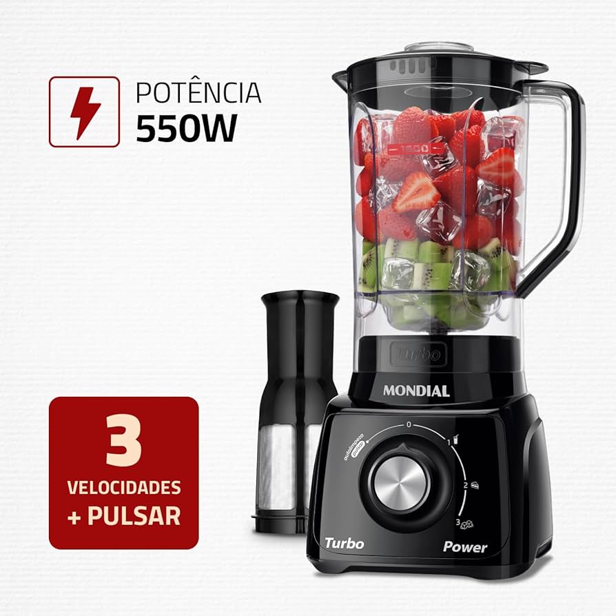 Liquidificador Turbo Power, Mondial, Preto, 550W, 110V - L-99 FB | Amazon.com.br