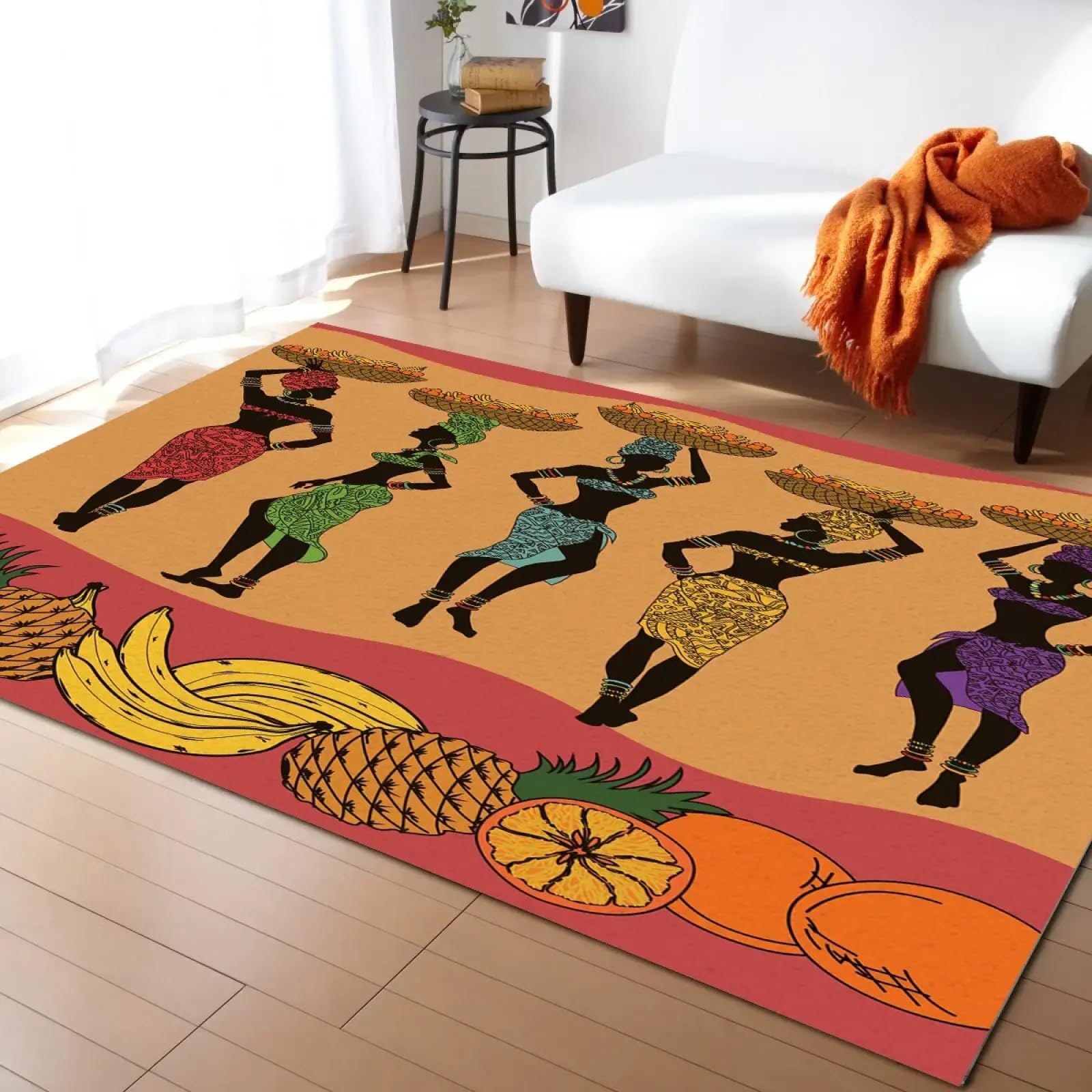 Tapis de décoration chambre et grand tapis de salon motif beauté africaine pour maison 100x150