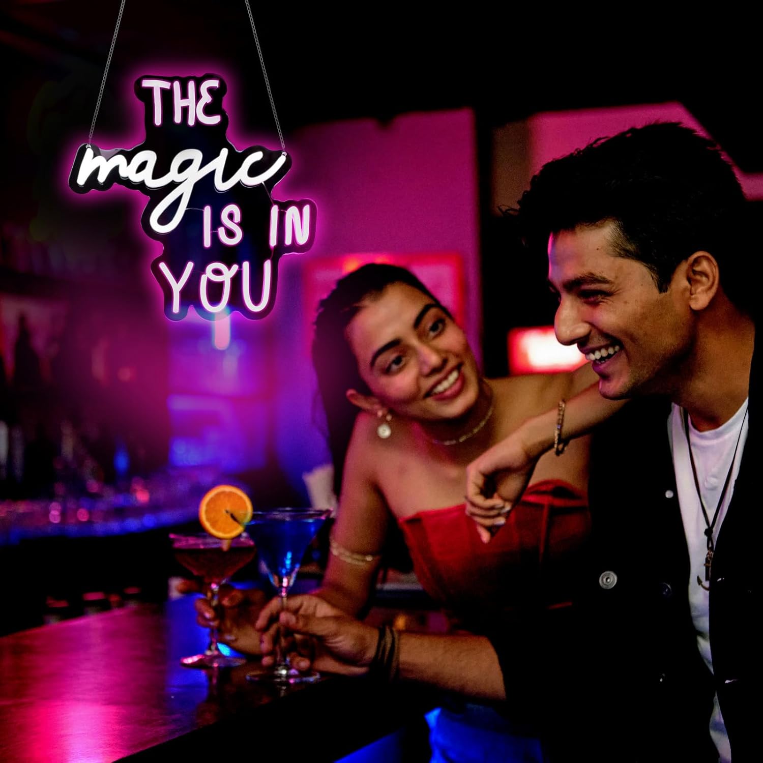 The Magic Is In You Neon Sign Led Neon Lights Neon Signs for Wall Decor Light Up Sign for Birthday Party Club Gift