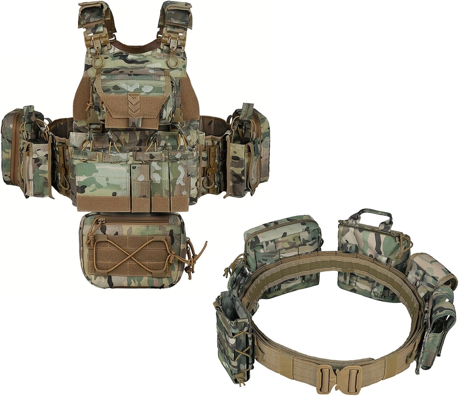 YAKEDA Tactical Outdoor Quick Release Vest With Battle Belt