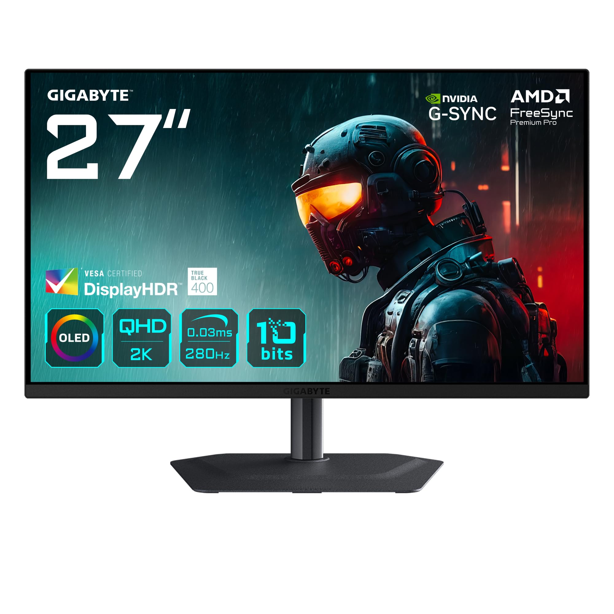 GIGABYTE MO27Q2A 27” OLED 2K QHD Gaming Monitor - 2560 x 1440, 280Hz, 0.03ms,