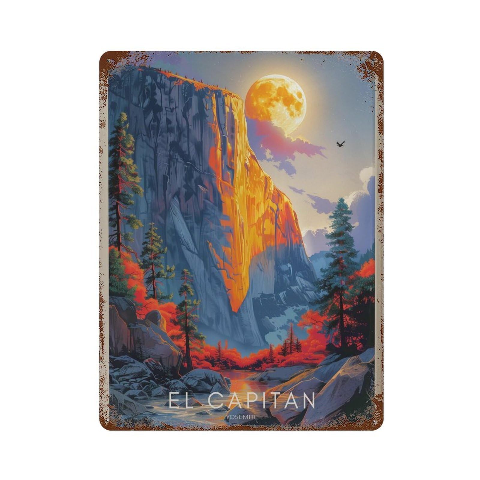 xiaoxiaoshen Yosemite National Park El Capitan USA Travel Wall Decor Art Metal Tin Poster Modern Home Decor Art Home Bar Shop Decorations Vintage Sign 40x30cm