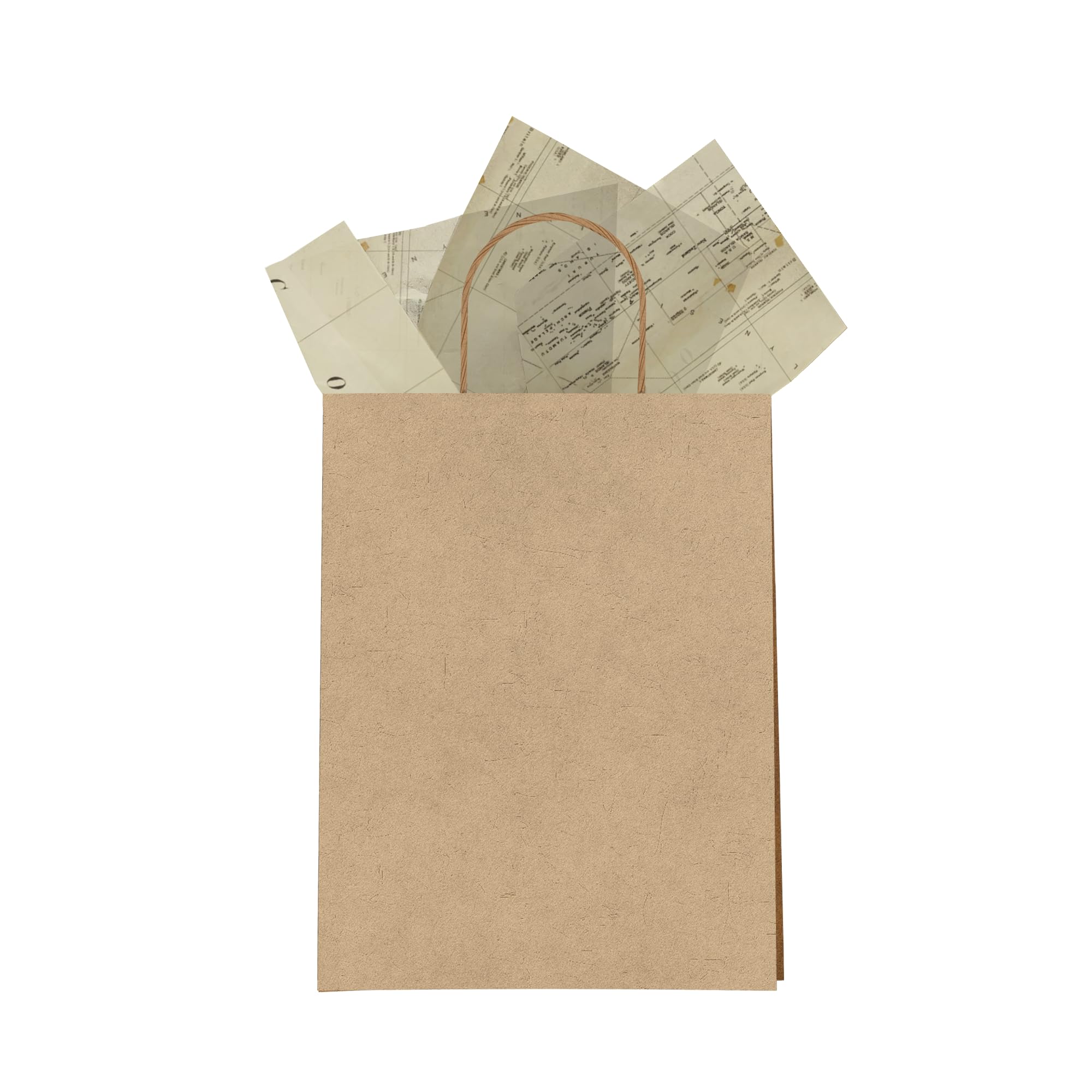 Papier z nadrukiem mapy - bibułka do torebek prezentowych - papier do pakowania prezentów - papier do pakowania prezentów - bibułka podróżna - bibułka vintage | 24 arkusze 50 cm x 76 cm