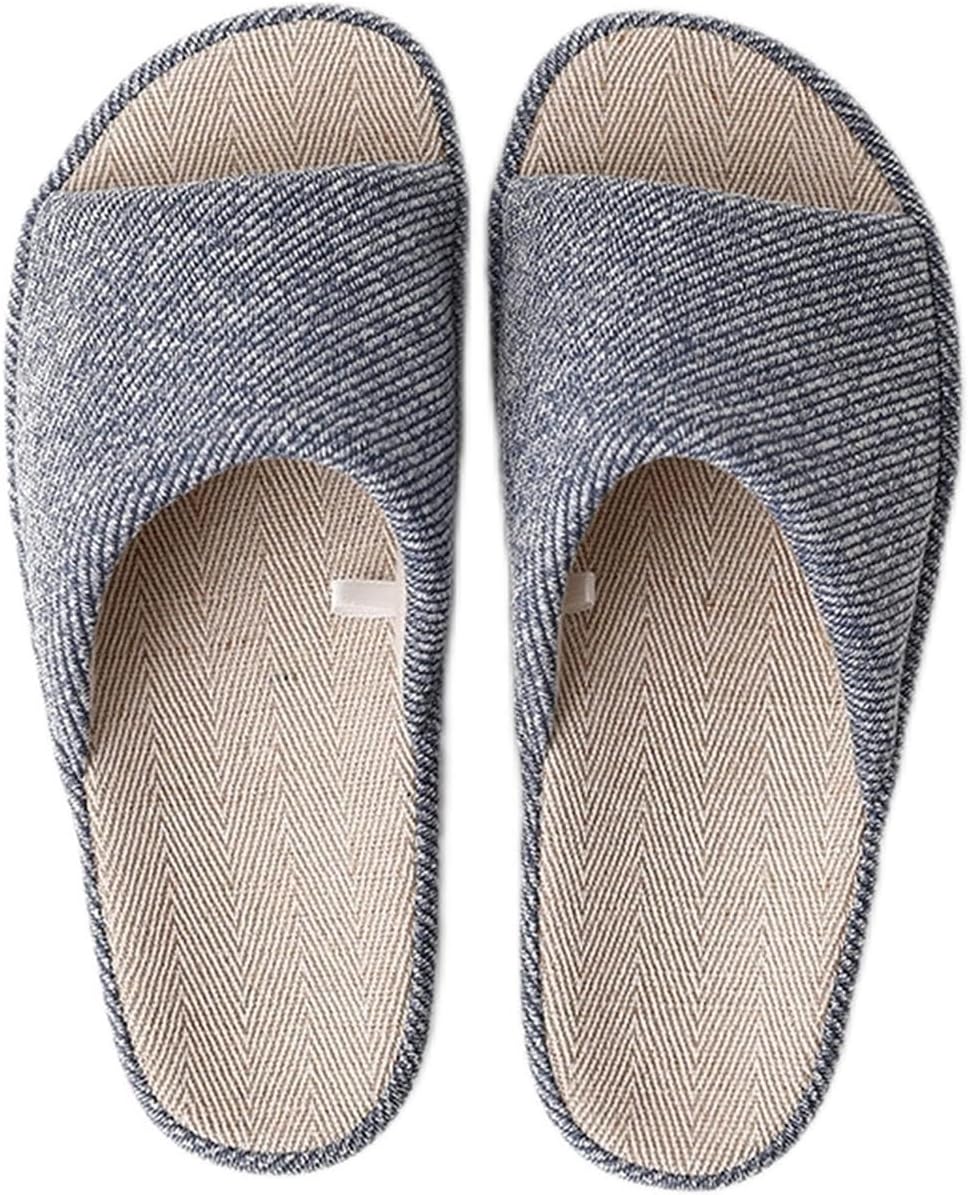 HASMI Men's slippers Indoor Slipper Home Floor Shoes Breathable Cotton Linen Slippers Female Male Mute Slides Open Toe Slippers Women's slippers