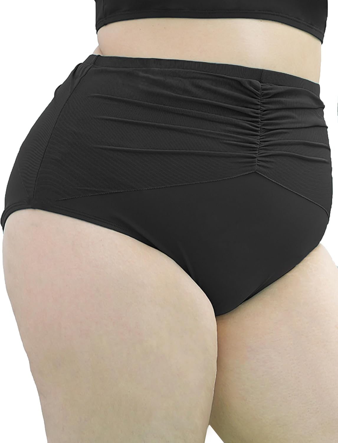 Women Plus Size High Waisted Bikini Bottoms Ruched Swimsuit Bottom Tummy Control Full Coverage Swim Shorts 2025 - Image 2