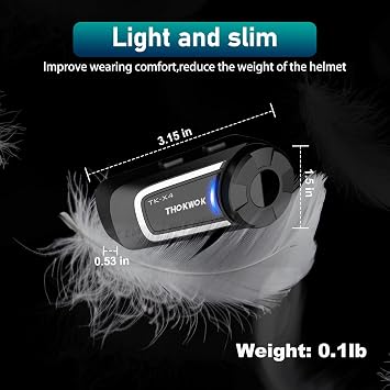 TK-X4 Motorcycle Bluetooth Headset, 6 Riders 2000m Helmet Group Intercom with Bluetooth 5.4/Music Share/Top-Tier Noise Reduction/HiFi Stereo Sound,Universal Communication System Headphones(2 Pack)