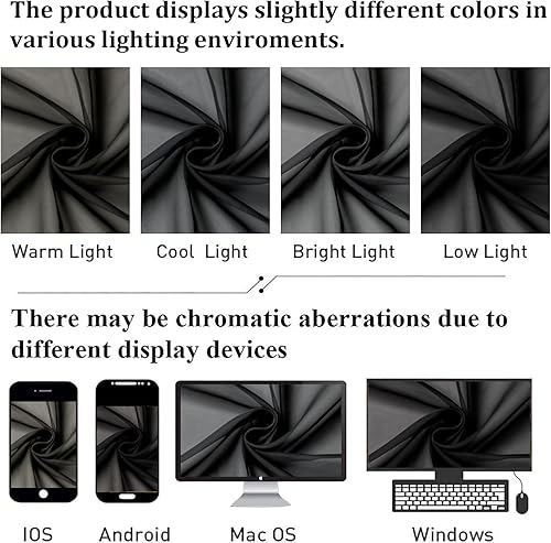 Miniatura 5 de Cortinas traslúcidas negras de 36 pulgadas para cocina, juego de 2 piezas, doble bolsillo para barra, cortina pequeña para dormitorio, elegante sala