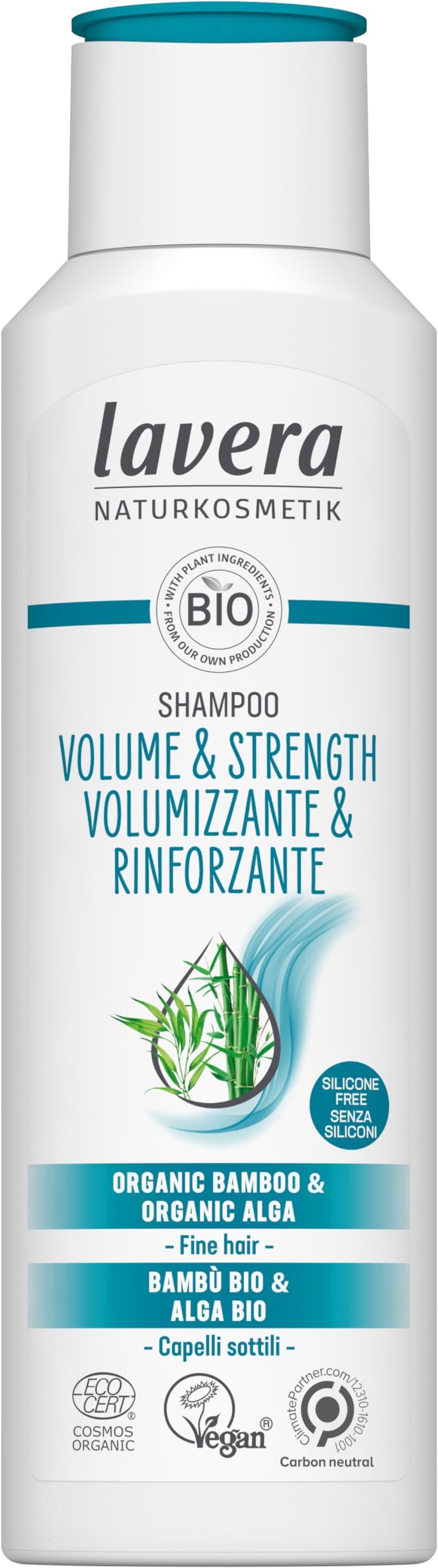 Shampoo Volume & Strength - Without Silicone - Extra Volume & Fortified Hair - Vegan - Natural Cosmetics - 250 ml