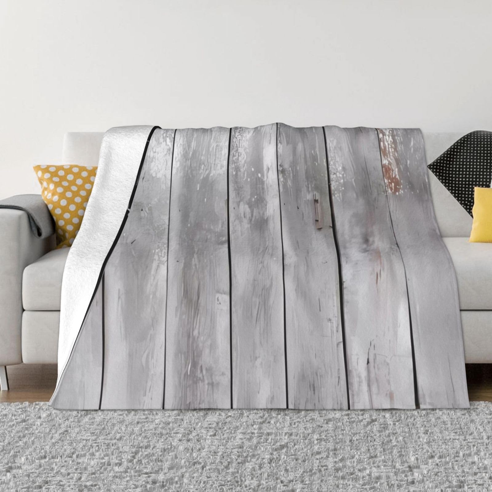 Plaid gris doux couverture polaire légère flanelle toutes saisons lit