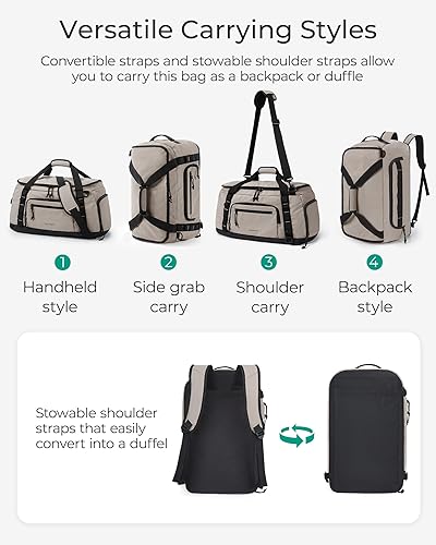 Miniatura 2 de Mochila de gimnasio para hombres, deportes y viajes de fin de semana, bolsa de viaje convertible 4 en 1 con compartimento para zapatos y bolsillo