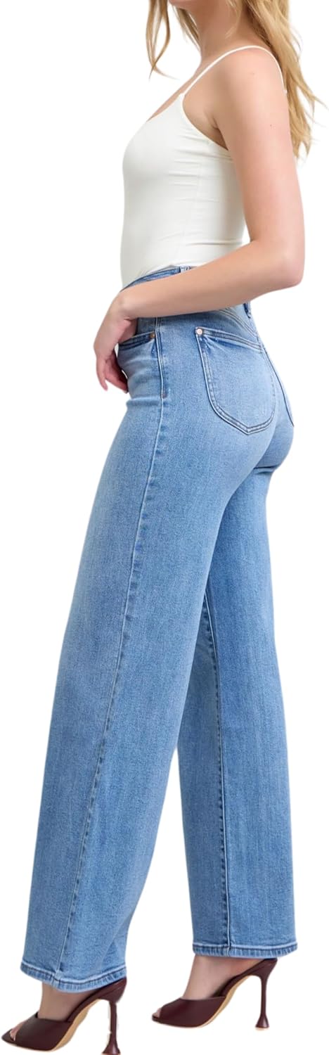 Judy Blue High Waist Vintage Wash Retro Wide Leg, Inseam 33"