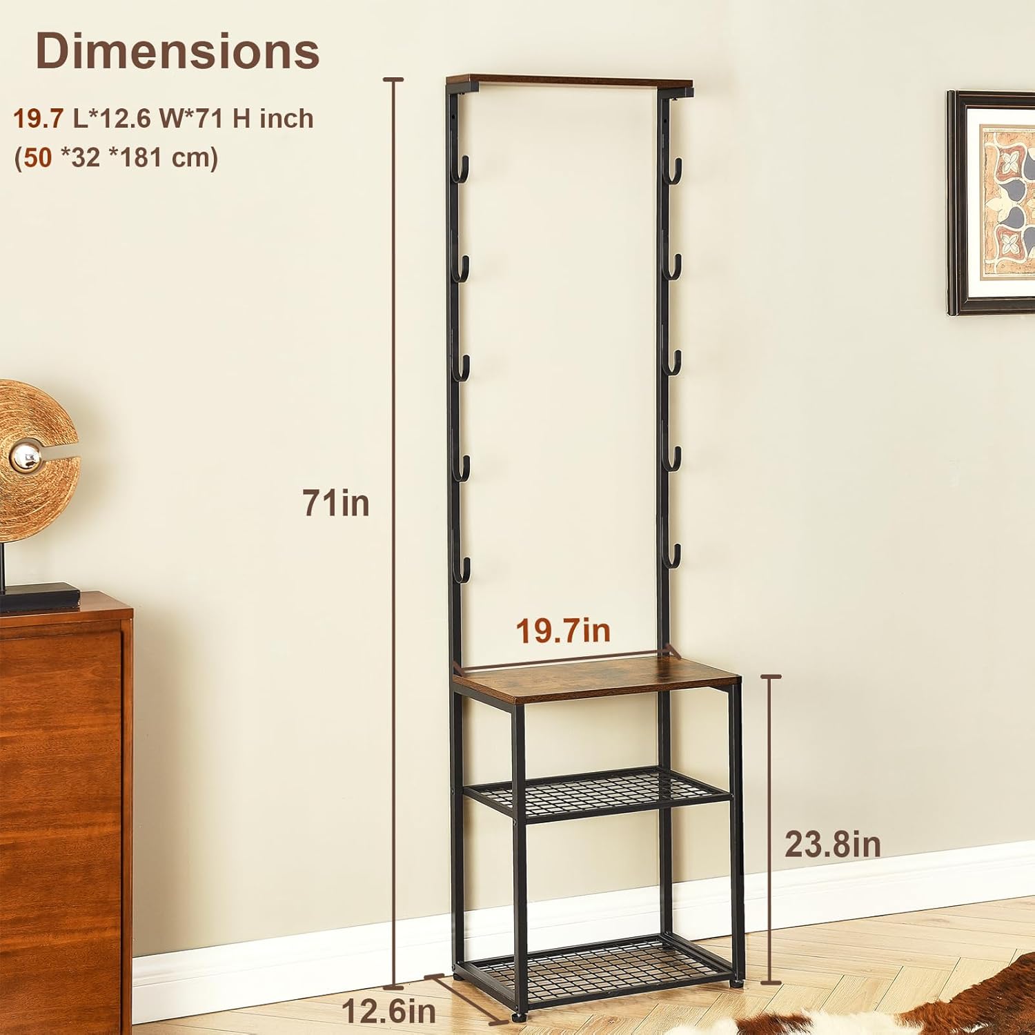 Gun Rack, Indoor Gun Racks for Wall Mount Gun Display Stand, Floor Gun Stand Holds up 5 Guns Storage Airgun Rifle Holder Hunting Gun Shelf (Black, Large-19.7" L)