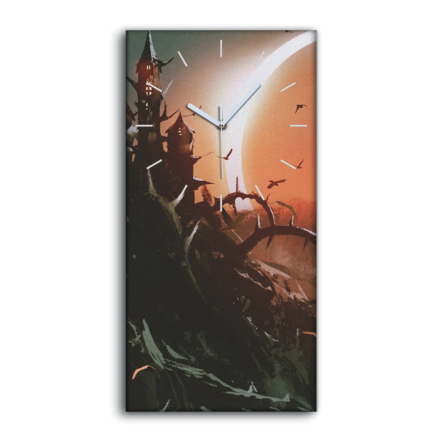 Horloge sans Tic Tac Silencieuse Image Toile Abstract 30x60cm