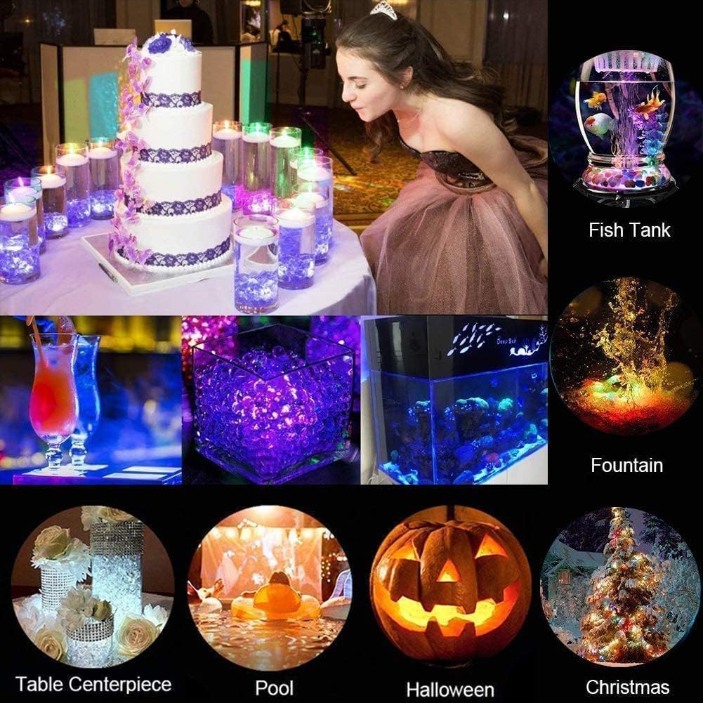 Mini Unterwasser Licht RGB Multi Mehrfarbige LED Teichbeleuchtung 10pcs Wasserdichte Teelichter mit Fernbedienung Multicolor Halloween Dekoration für Garten Aquarium Vase Badewanne Hochzeit Spa