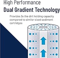 Vista 6 de Pentair Pentek DGD-7525-20 Big Blue Water Filter, 20-Inch Whole House Sediment Filter Cartridge Replacement, Dual-Gradient Density Spun
